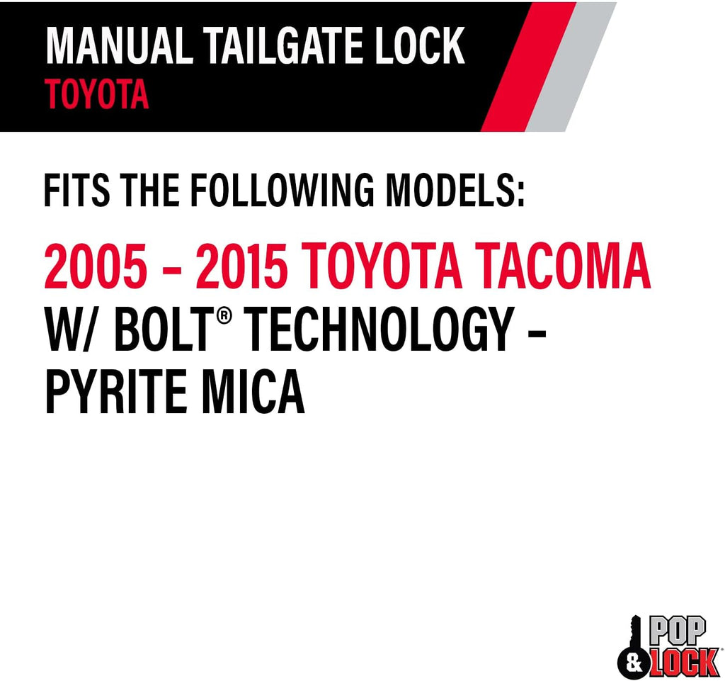 Pop & Lock PL5406 Pyrite Mica Manual Tailgate Lock with Bolt Codeable for Toyota Tacoma