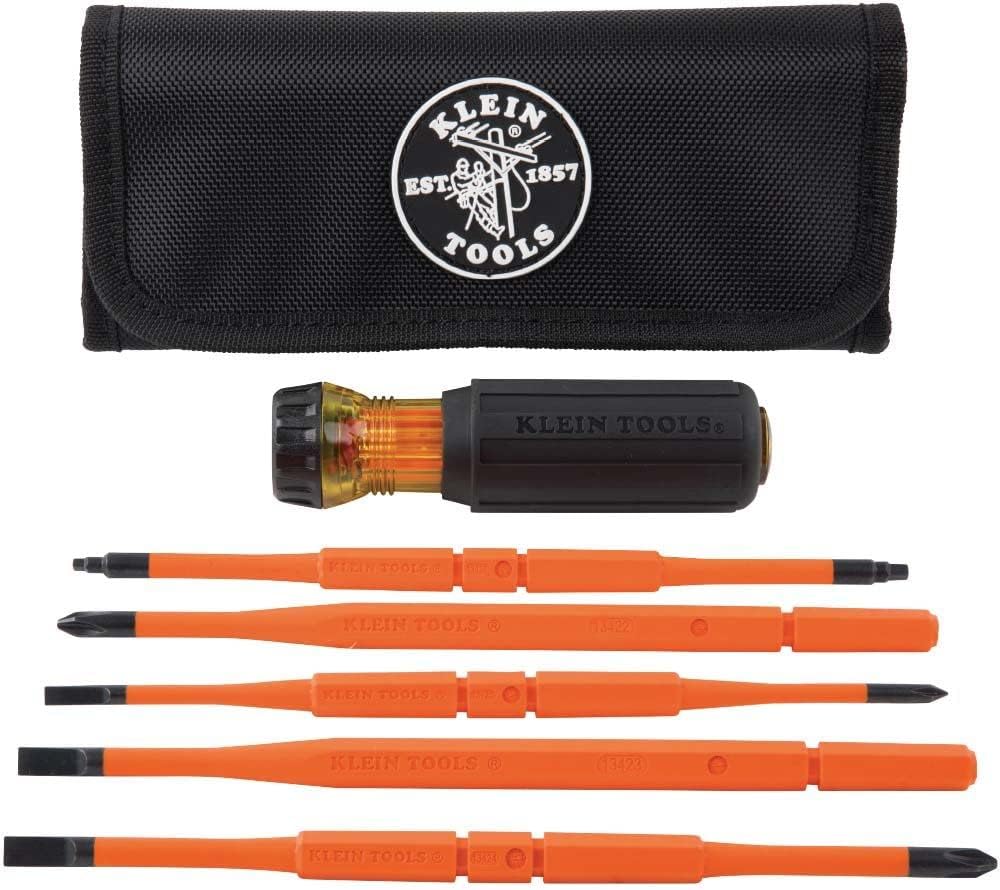 Klein Tools Hand Tools Kit with Screwdriver Set | 28-Piece Tool Kit with Pliers, Screwdrivers, Nut Drivers, Backpack, and Interchangeable Insulated Screwdriver Set