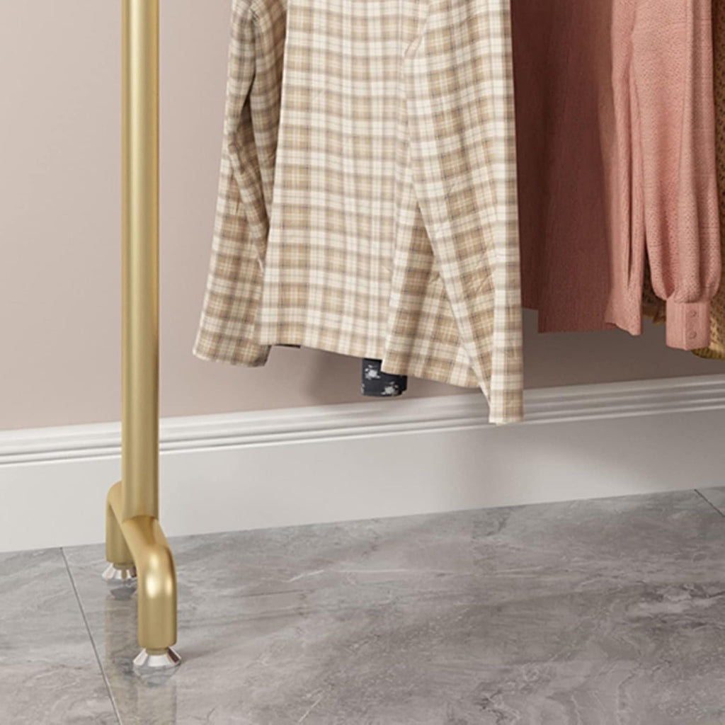 Clothes Stand, Metal Garment Rack with 3 Clothes Hanging Rail, Heavy Duty Stand Storage Shelf, for Coats, Bags, Sweaters, Shirts, for Clothing Retail Store(Size:100 * 40 * 230CM,Color:Gold)