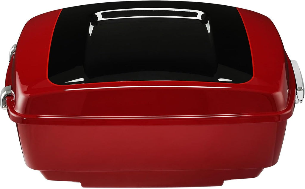 TCMT King Motorcycle Trunk Fit for Harley Touring 2014-2025 CVO Road King Road Glide Street Glide Electra Glide Ultra Limited Pack Billiard Red/Vivid Black