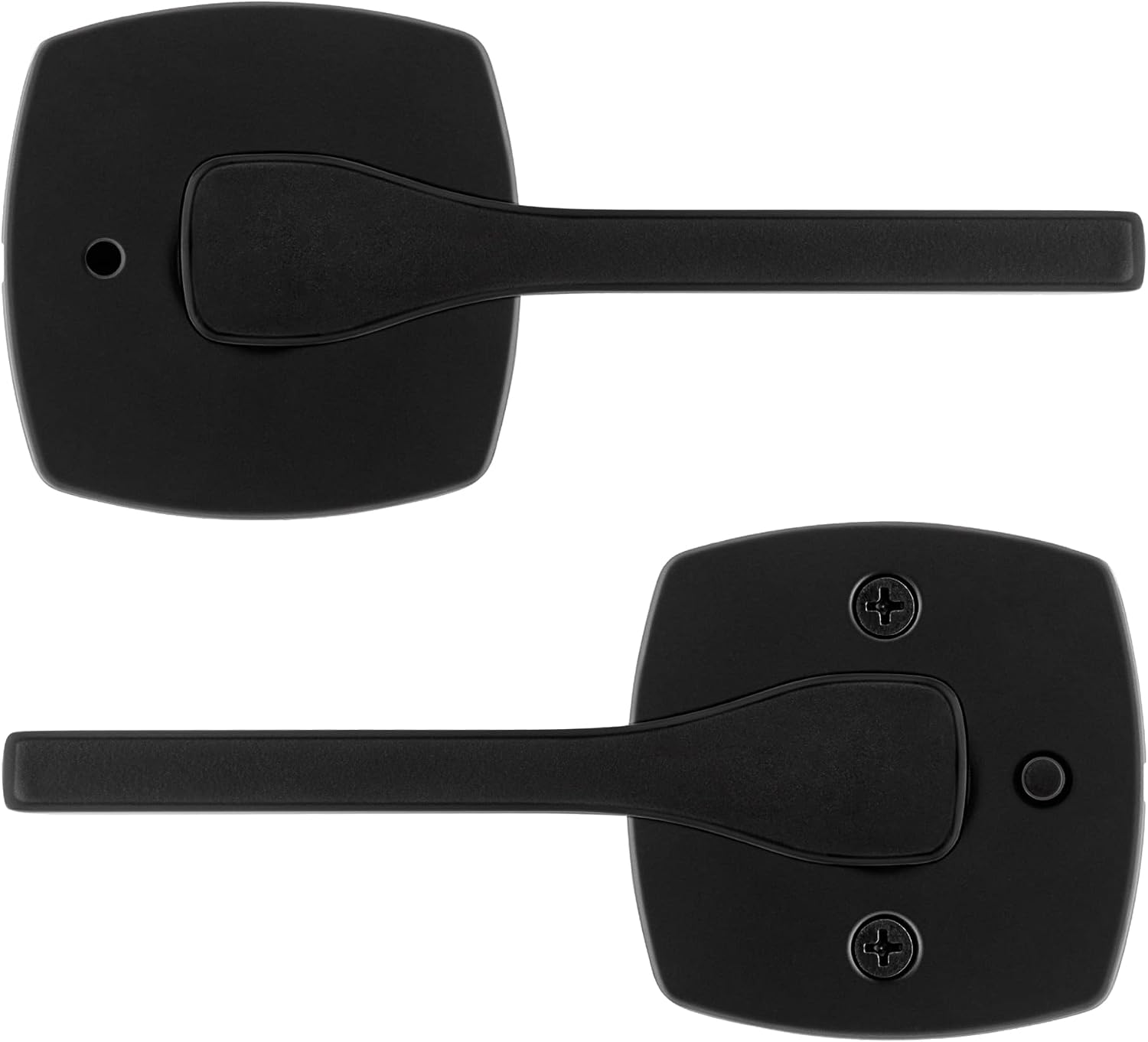 Kwikset Tripoli Lever Interior Privacy Door Handle with Lock, Door Lever for Bathroom and Bedroom, Matte Black Reversible Keyless Turn Lock, with Microban Protection (Pack of 8)