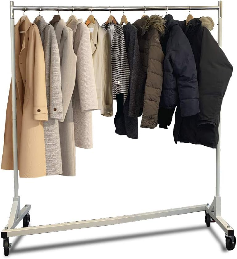 Heavy Duty 400lb Load Garment Clothing Z Rack - Rolling Garment Z Rack for Home, Retail Display, Durable Square Tubing, Commercial Grade Clothing Rack. Display Racks, Coat Rack Fixtures