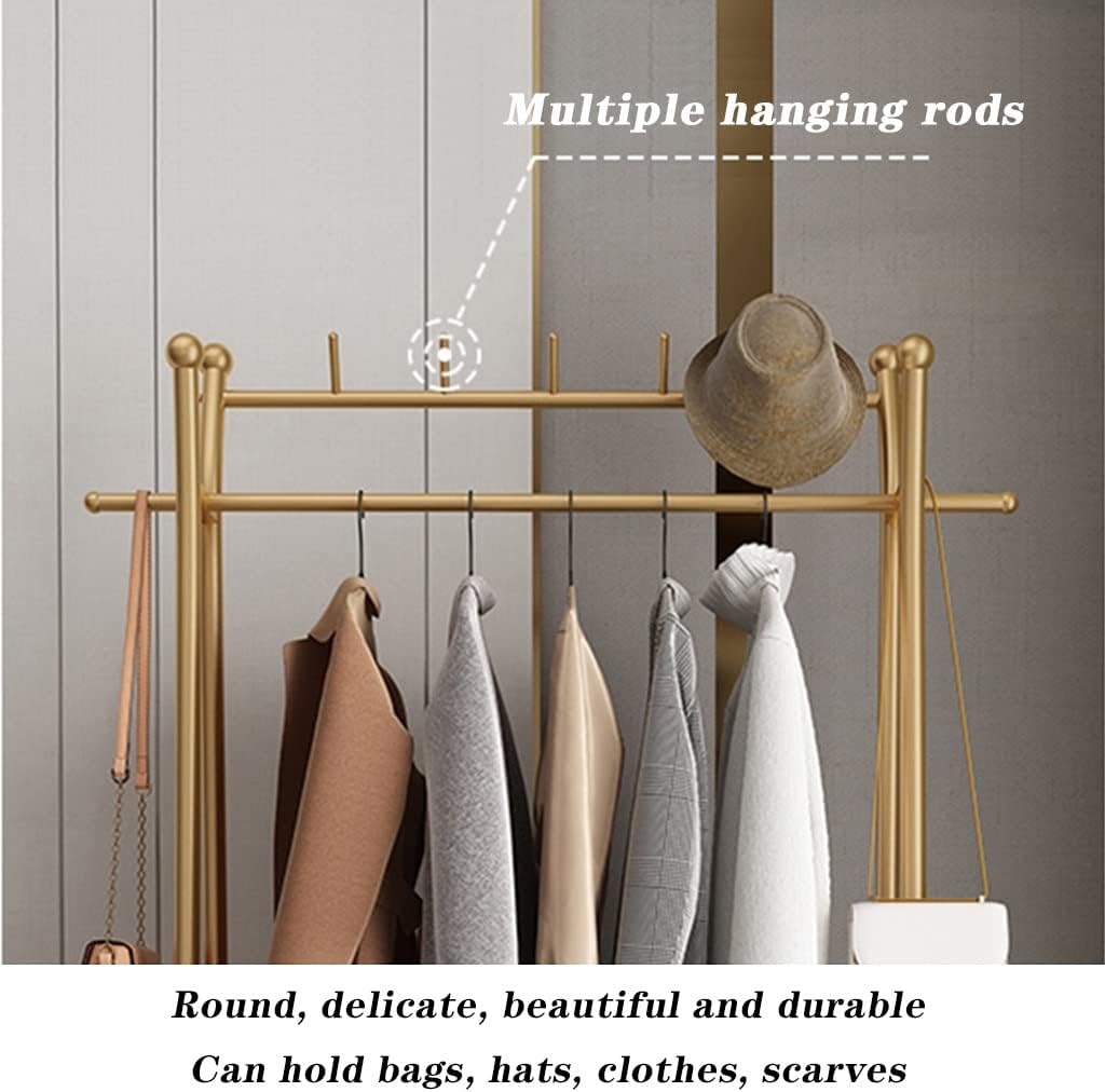 Freestanding Double Rod Garment Rack, for Hanging Clothes, Heavy Duty Clothes Rails with Bottom Shelf,120 * 35 * 175cm