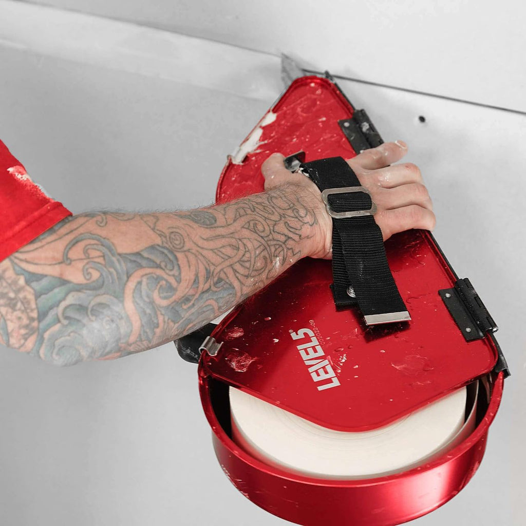 LEVEL5 Semi-Automatic Tool Set | Pro-Grade | Banjo Taping Tool, Compound Tube, 10/12' Flat Boxes, Corner Roller, 3.5' Flusher and Handles | Sheetrock Gyprock Wallboard | 4-650