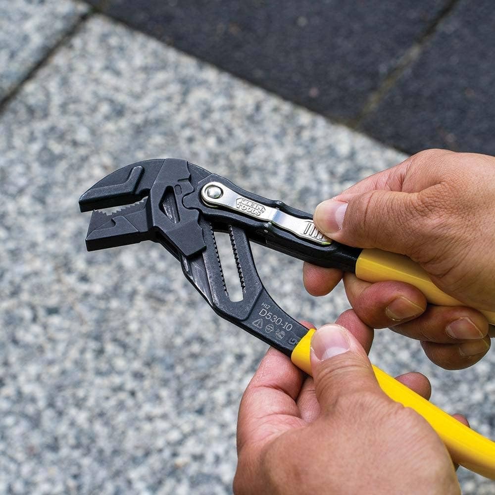 Klein Tools 10-Inch Plier Wrench and 6-Piece Hollow Magnetic Ratcheting Impact Nut Driver Set