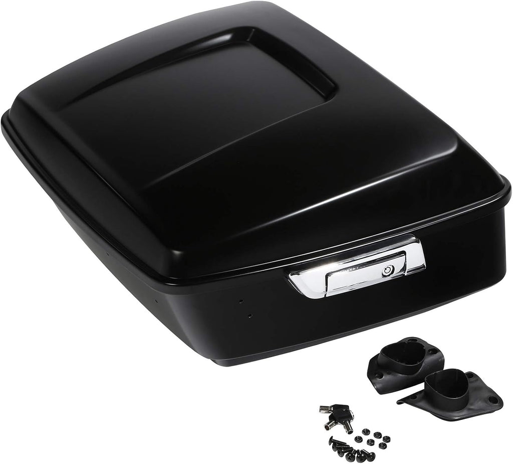 TCMT Black Denim 13.7' King Trunk W/Latch Key with Speaker Cut Outs Fit For Harley Trunk Touring CVO Road King Road Glide Street Glide Electra Glide Ultra Limited 2014-2025