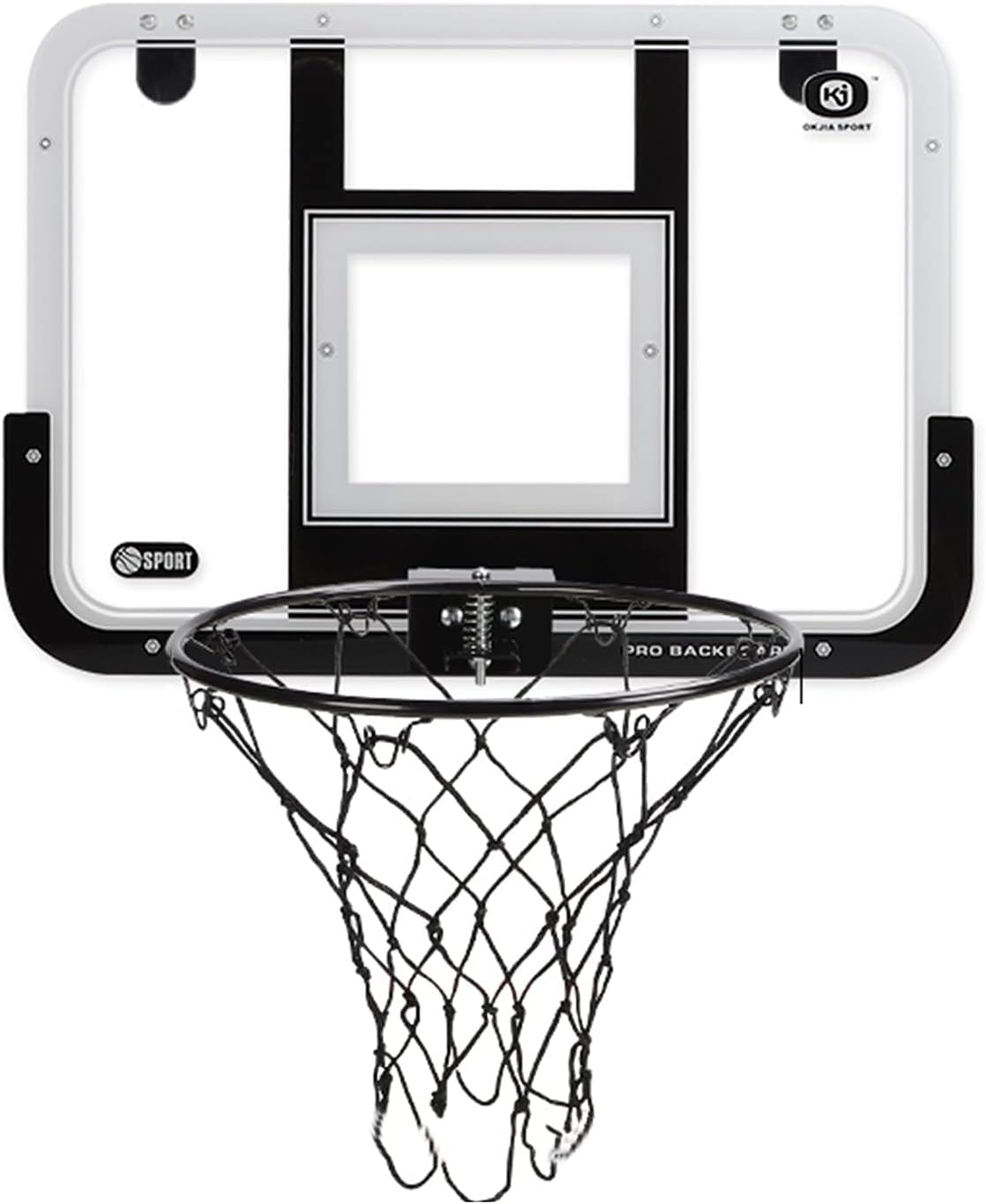 Basketball Rim Children's Mini Indoor Basketball Hoop Set,Training Basketball Board Without Punching Installation,Hanging On The Door and Wall (Color : White, Size : 59x40cm)