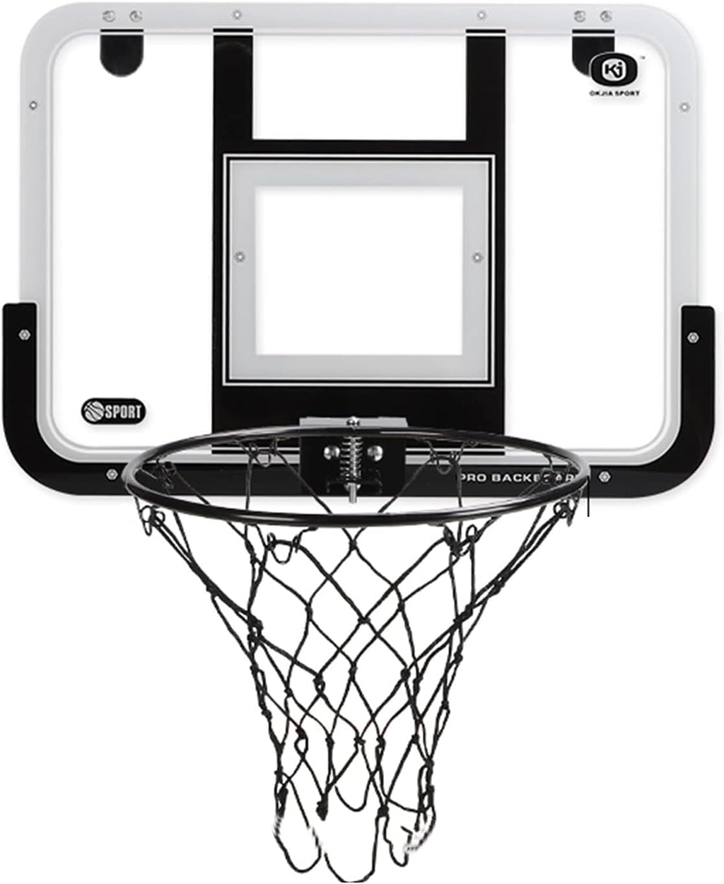 Basketball Rim Children's Mini Indoor Basketball Hoop Set,Training Basketball Board Without Punching Installation,Hanging On The Door and Wall (Color : White, Size : 45x30cm)