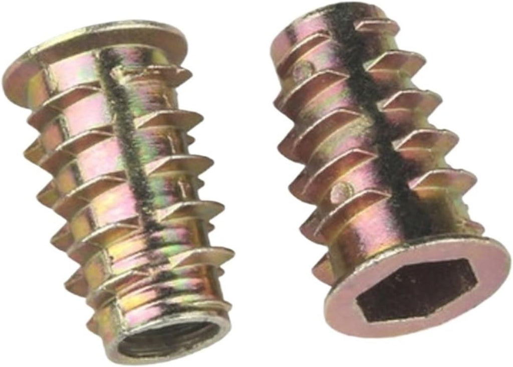 Carbon Steel Hexagonal Nut, Stainless Steel Nut,100-1000pcs M4 M5 M6 M8 M10 Zinc Alloy Thread for Wood Insert Nut Flanged Hex Drive Head Furniture Nuts(M4x8 1000PCS)