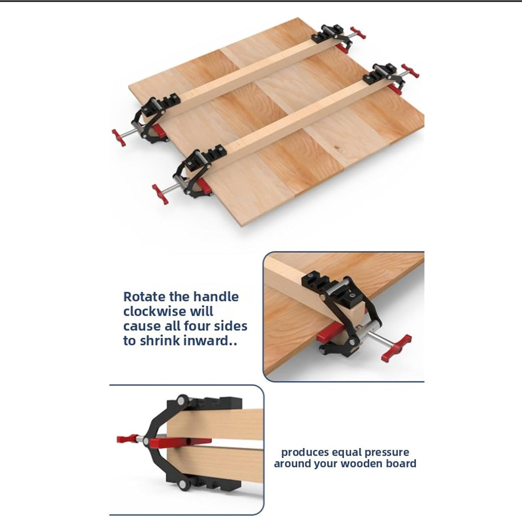 Fockety 4 Way Pressure Release Clamps, Pressure Panel Clamps, Wood Panel Corner Clamping System Woodworking Bracket Set for Cabinet, Tabletops, Furniture & Precision Wood Projects