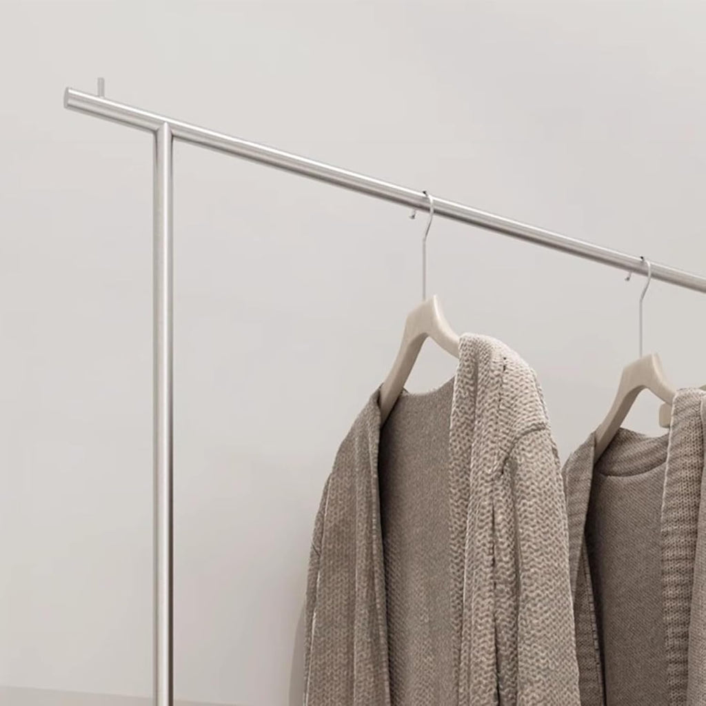 Garment Rack Heavy Duty Clothing Rack For Hanging Clothes, Load 300 LBS, Modern Commercial Clothes Rail For Boutique Retail, Stainless Steel Single Rod Coat Rack For Bedroom, Silve(Size:120X40X160CM)