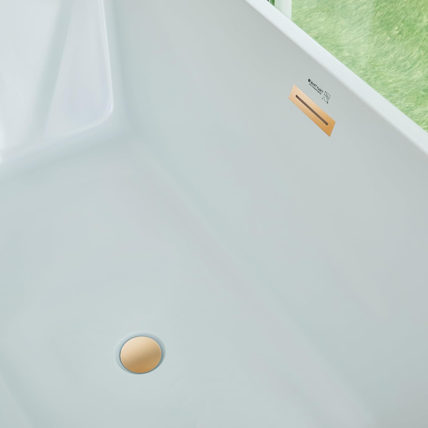 HomeBeyond 67 Inch Freestanding Tub | Acrylic Freestanding Bathtub, Square Flatbottom Freestanding Bathtub Stand Alone Tub with Pop-up Drain Overflow