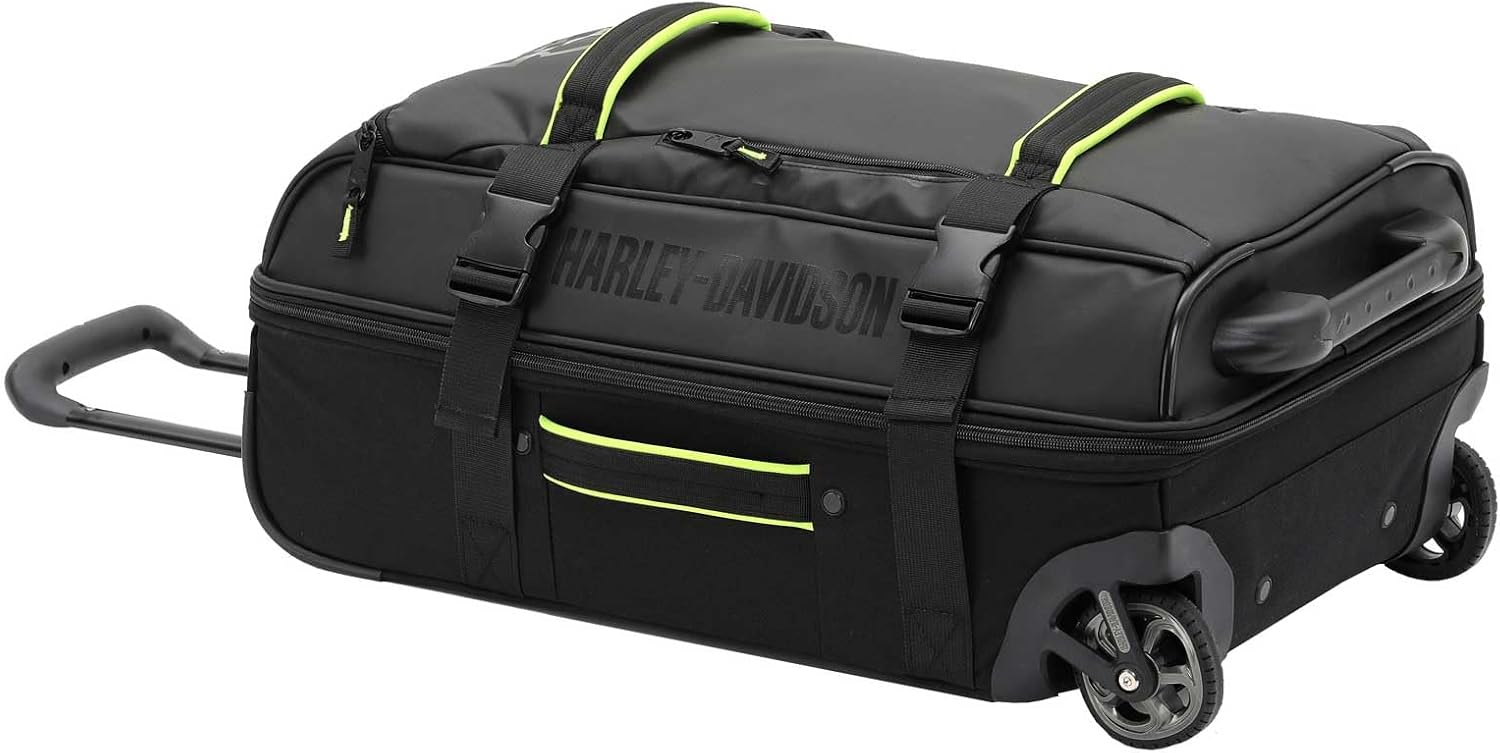 Harley-Davidson 21' Nomad Wheeling Duffel Bag w/Shark Wheels - Black/Lime (21')