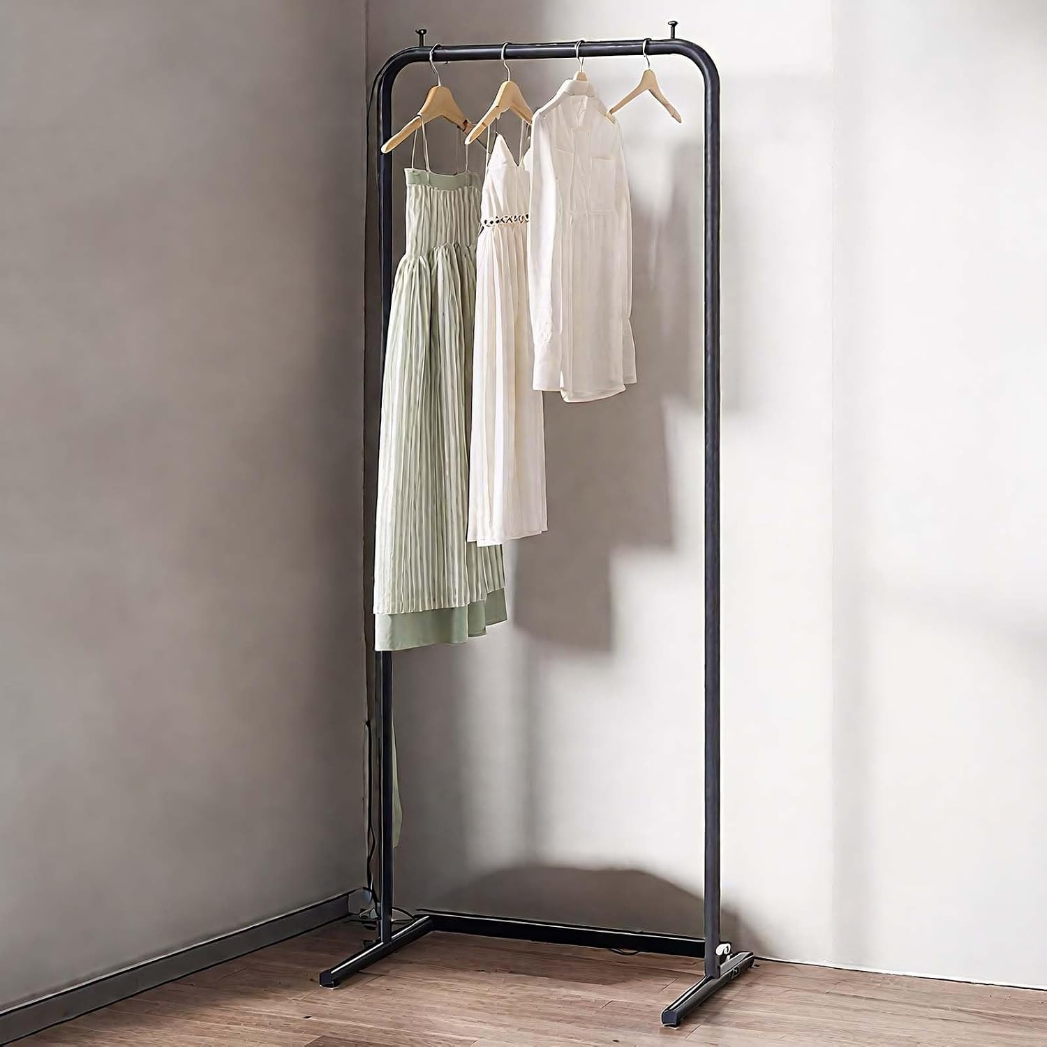 Metal Garment Rack Heavy-Duty Clothes Stand Clothing Rack for Hanging Clothes Coats Skirts Shirts Sweaters Perfect for Bedroom, Closet, Retail Display & Storage Solutions(Black,80CM/31.5IN)