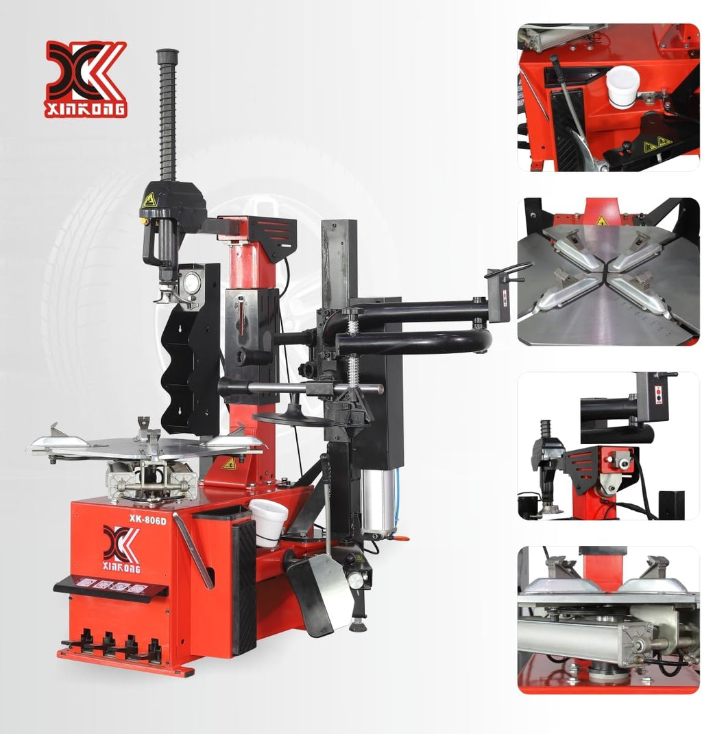 XK-806D Tire Changer Machine 2.0 Horsepower Rim Clamp 13-24 Inches with 12 Month Parts Replacement