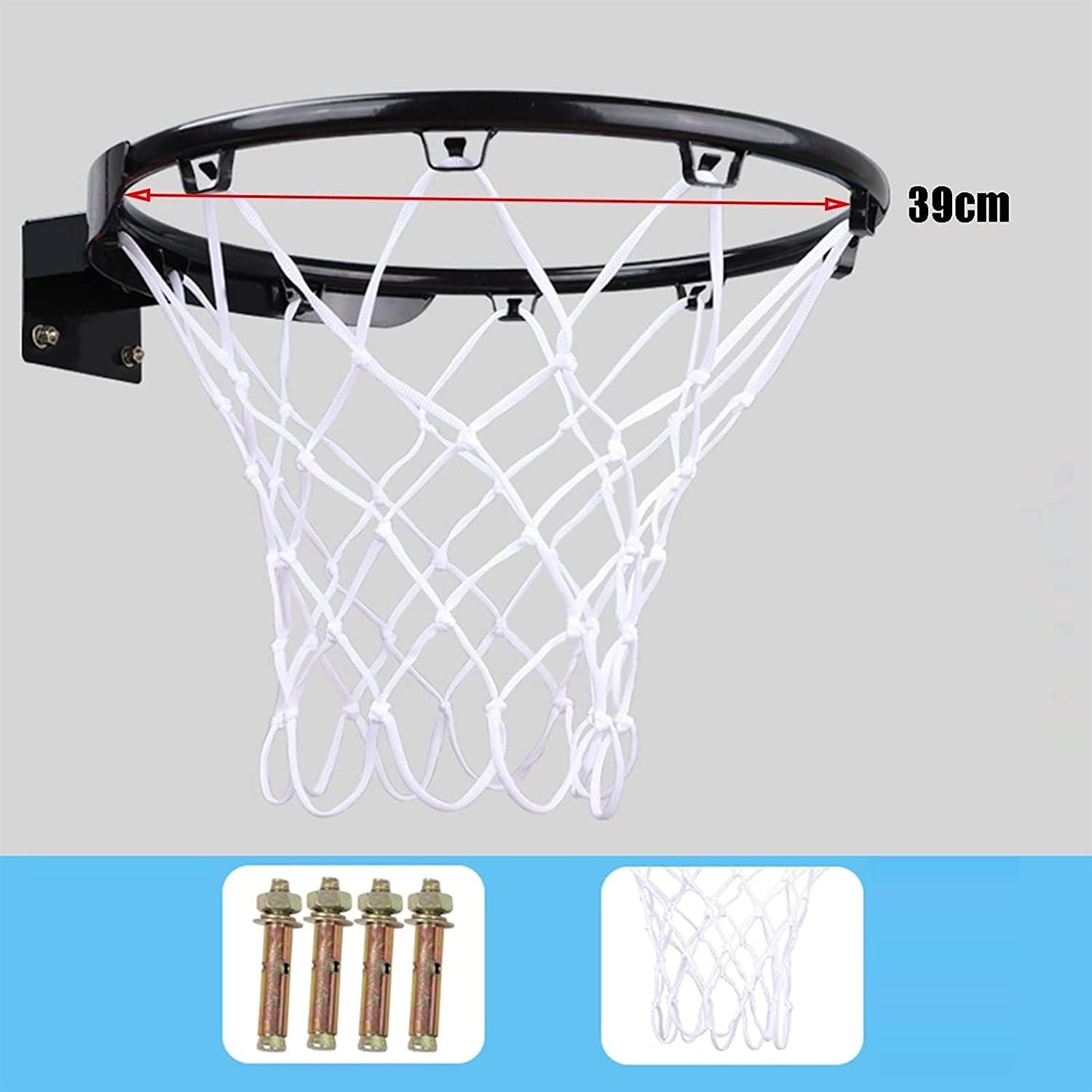 Basketball Rim Portable Wall-Mounted Basketball Hoop, Mini Kids Basketball Hoop On The Indoor Door, Easy to Install Without Punching