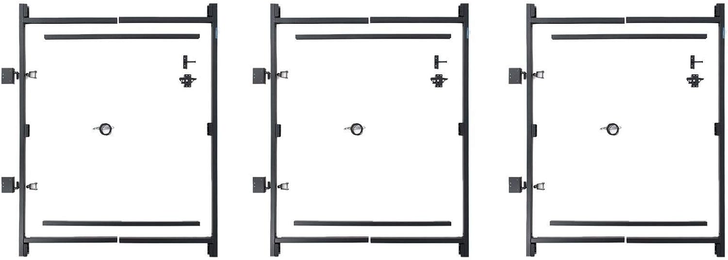 Adjust-A-Gate Steel Frame Anti Sag Adjustable Gate Building Kit with Patented Truss Cable System and Telescoping Bars, 3 Pack