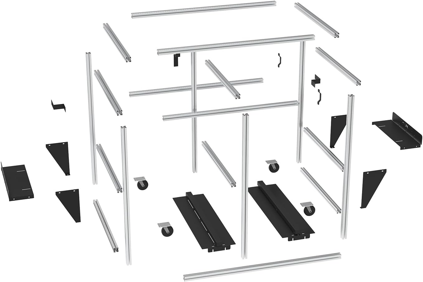 Hooke Road Doors and Hardtop Holder Movable Cart Storage Rack for 1997-2026 Jeep Wrangler TJ JK JL Gladiator JT & 2021-2026 Ford Bronco (2/4 Doors Hardtop Only)