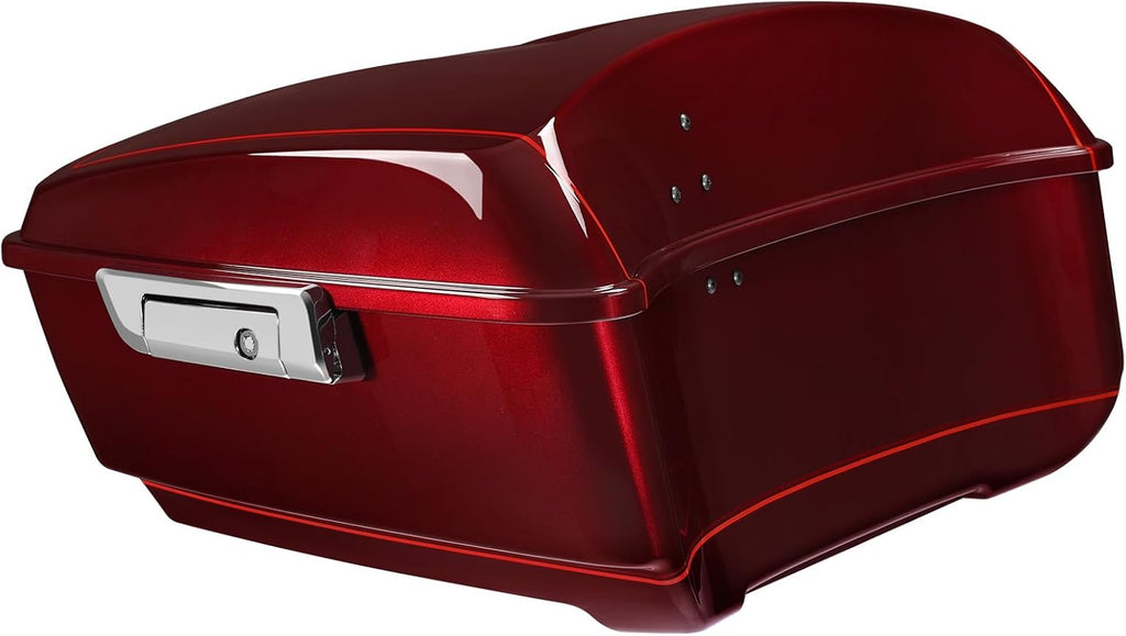 TCMT King Motorcycle Trunk Fit for Harley Touring 2014-2025 CVO Road King Road Glide Street Glide Electra Glide Ultra Limited Pack Mysterious Red Sunglo
