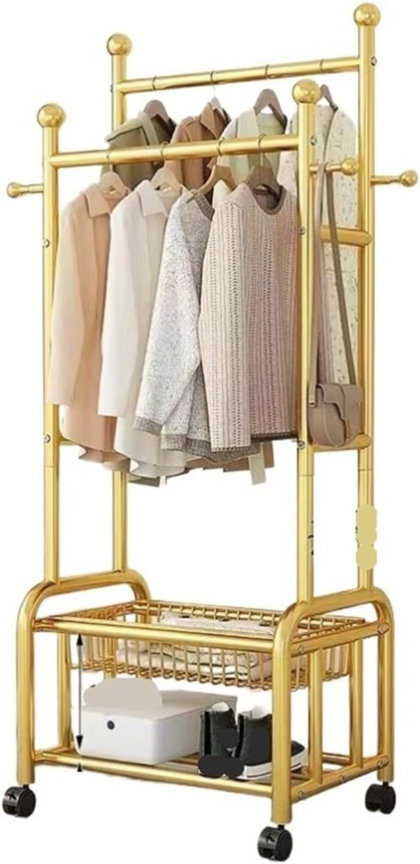 Bedroom Closet, Rolling Clothes Rack with Locking Wheels Portable Closet for Hanging Clothes Garment Rack Armoire Wardrobe(60x170x45cm)