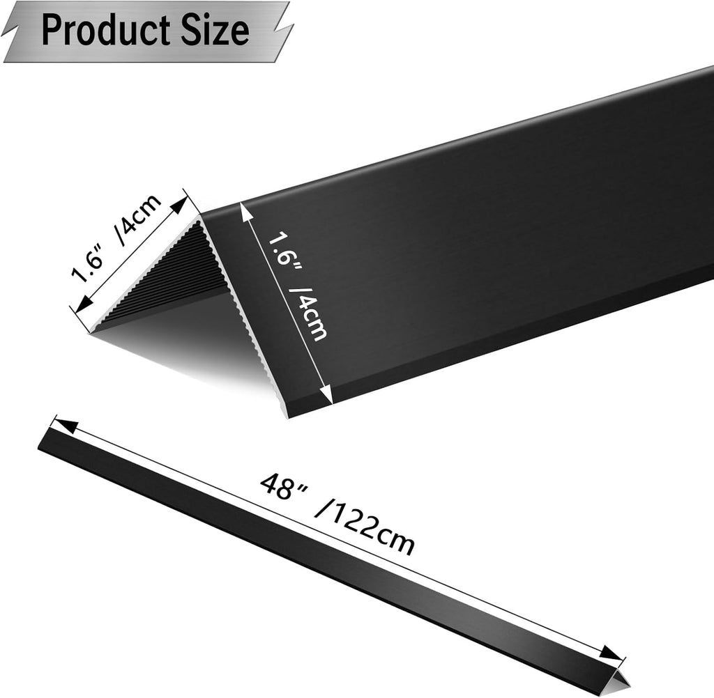 Aluminum Alloy Black Corner Guards 19Ga Thickness Wall Corner Protectors for Walls Right Angle Corner Protectors L Shaped Metal Protectors Guards (1.6x1.6X48 Inch-10PCS)