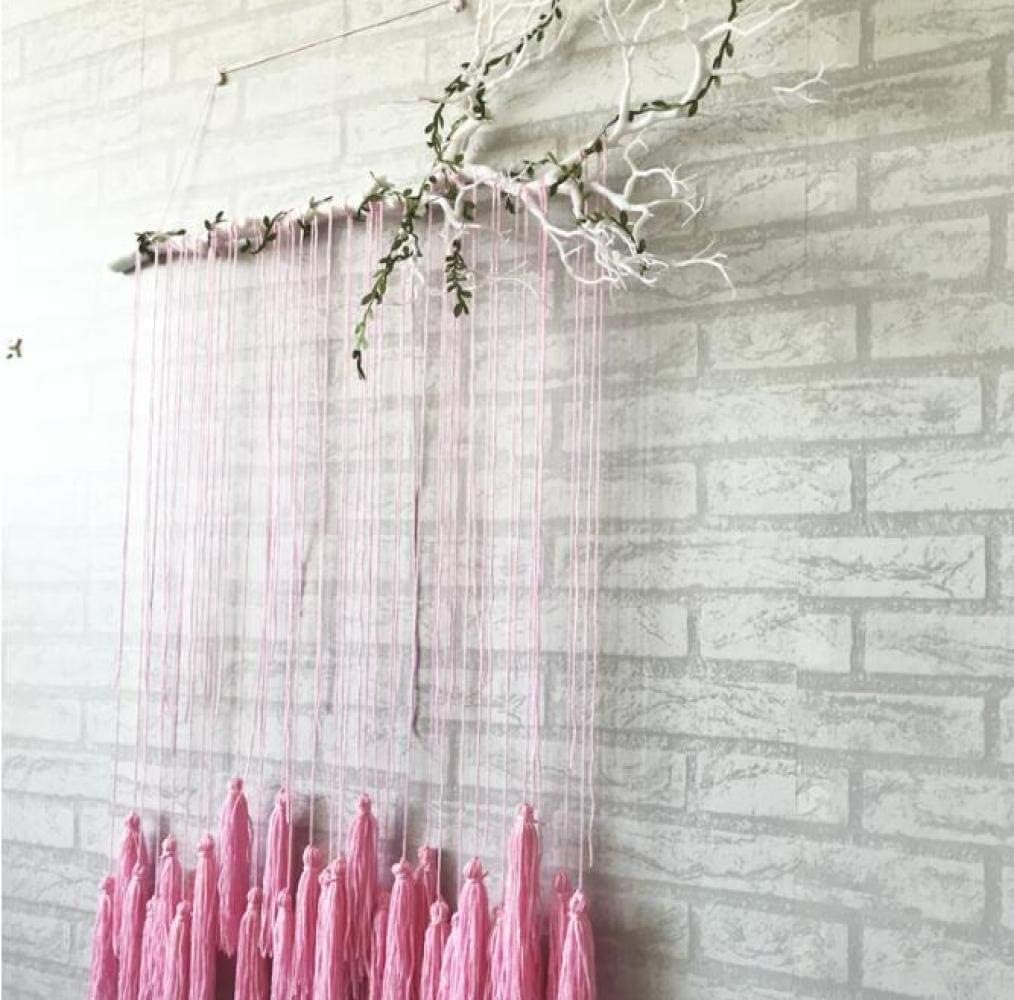Bohemian Wall Decor Tapestry Boho Wall Decor Textile Wall Hanging Handmade Dyed Tapestry Decoration Chic Bohemian Home Geometric Art Decor (Pink 100 * 120cm)