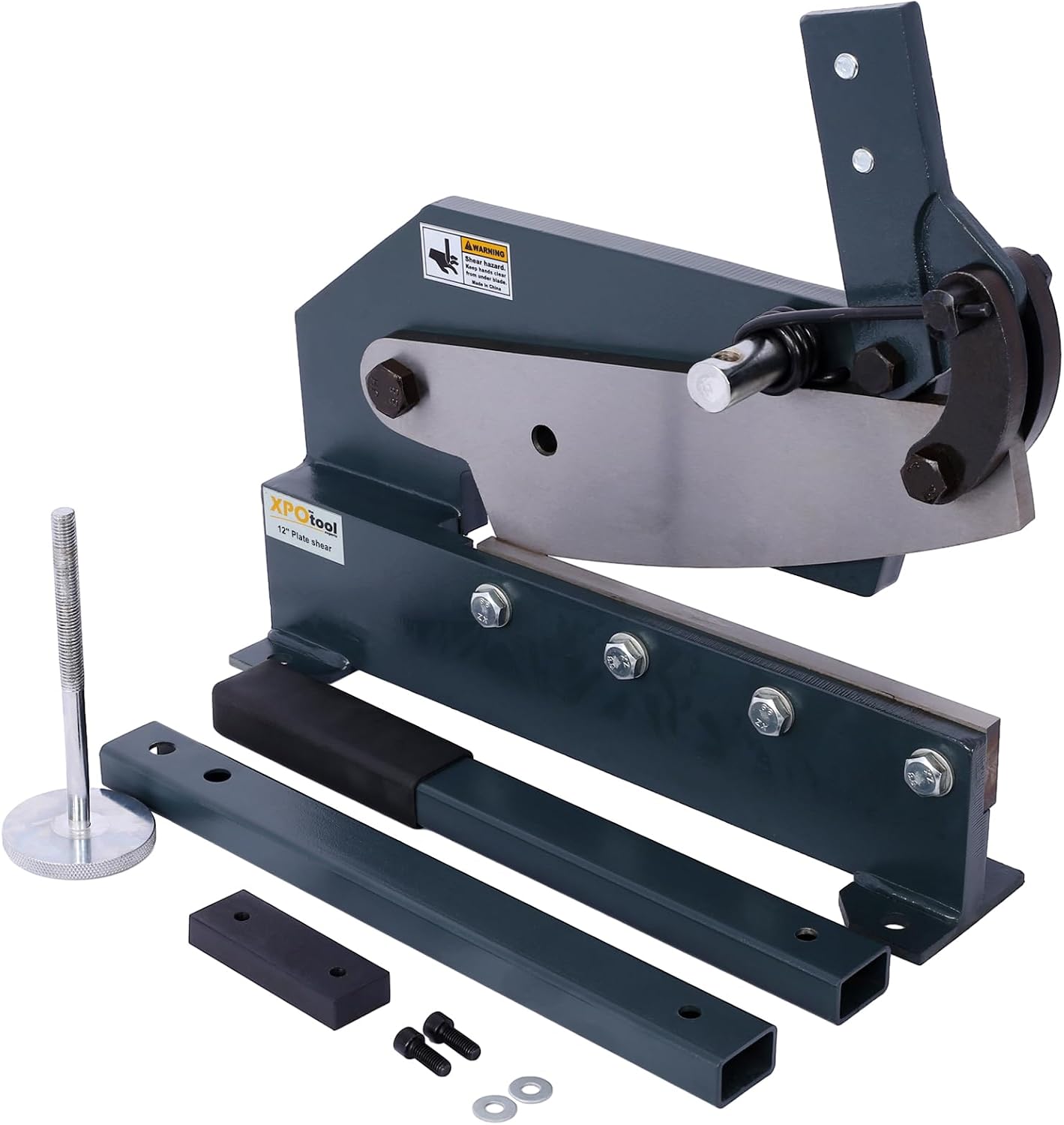 Hand Plate Shear, Manual Metal Cutter Cutting Thickness1/4 Inch Max, Metal Steel Frame Snip Machine Benchtop 1/2 Inch Rod, for Shear Carbon Steel Plates and Bars (12 Inch)