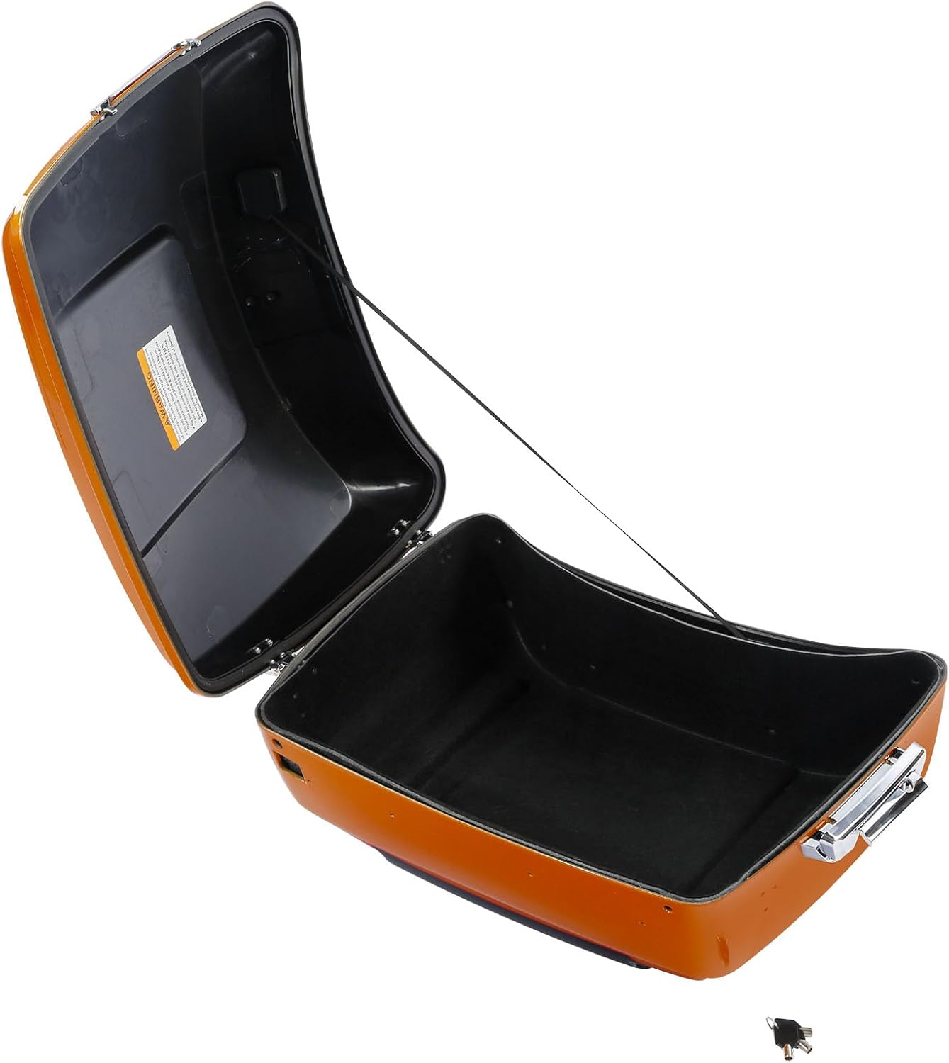 TCMT 13.7' King Motorcycle Trunk Box W/Latch Key Fit For Harley 2014-2025 Touring CVO Road King Road Glide Street Glide Electra Glide Ultra Limited Amber Whiskey/Vivid Black