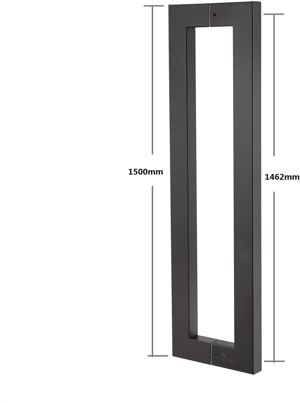 TOGU TG-6013 1500mm/60 inches Square/Rectangle Shape Stainless Steel Push Pull Door Handle for Solid Wood, Timber, Glass and Steel Doors, Full Matte Black Finish