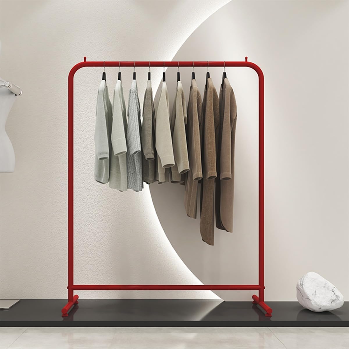 Freestanding Metal Clothes Garment Rack, Heavy Duty Clothing Rack, Commercial Clothing Organize, for Bedroom, Retail Store,A,80cm