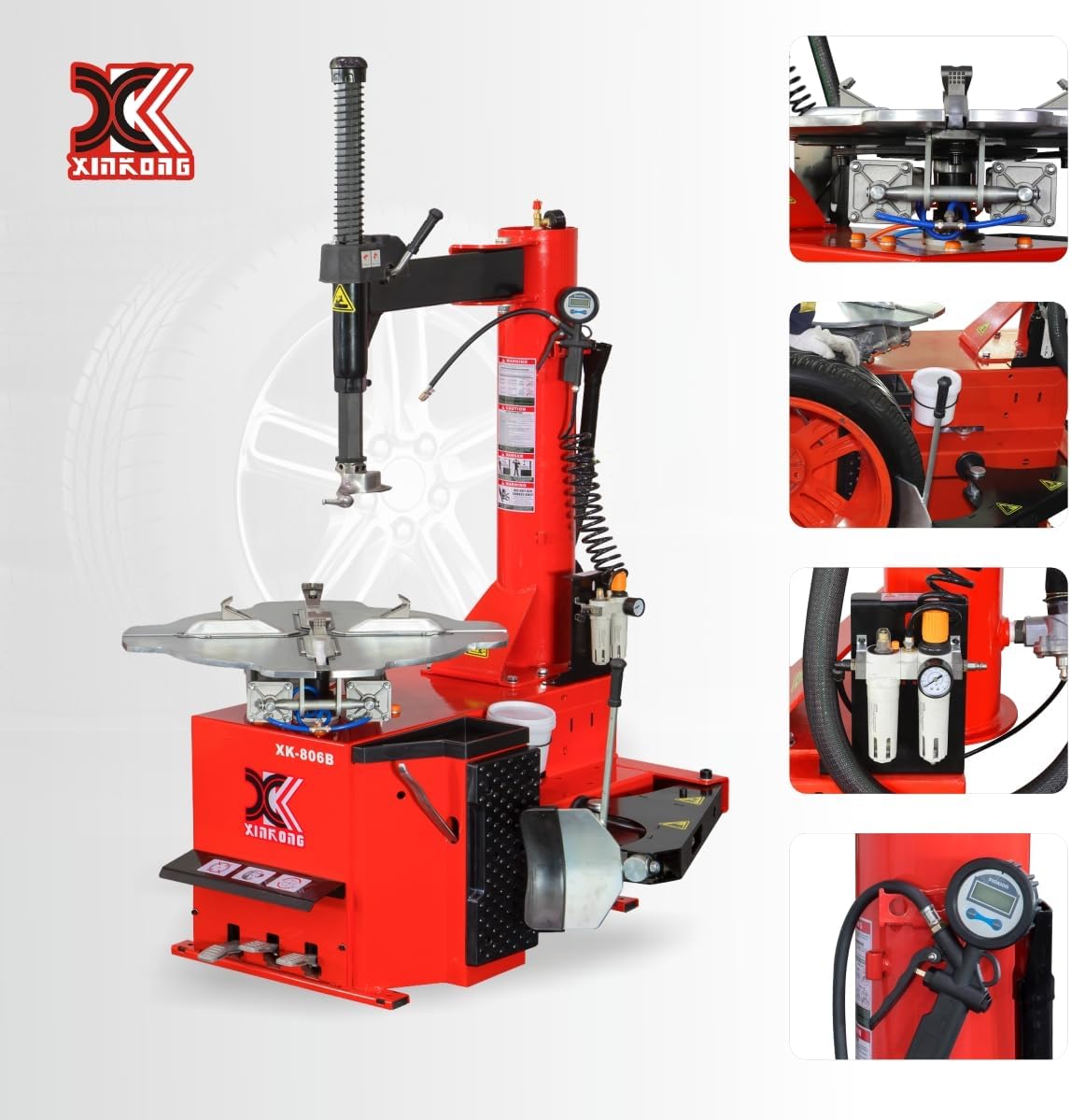 XK-806B Tire Changer Machine 2.0 Horsepower Rim Clamp 12-28 Inches with 12 Month Parts Replacement