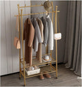 Freestanding Double Rod Garment Rack, for Hanging Clothes, Heavy Duty Clothes Rails with Bottom Shelf,80 * 35 * 175cm