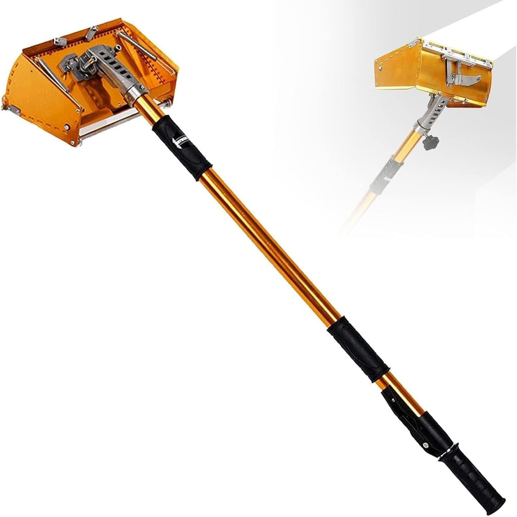Drywall Taping Tools 9' Flat Finish Box Set+40''-63.8'' Extendable Handle 120° Aluminum Alloy Professional Drywall Flat Box