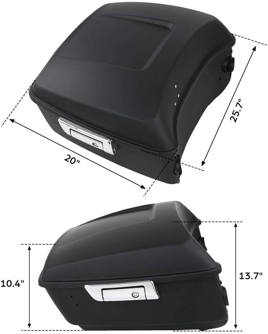 TCMT 13.7' King Motorcycle Trunk Box W/Latches Key Fit For Harley 2014-2025 Touring CVO Road King Road Glide Street Glide Electra Glide Pack