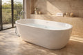 Mone 67 in. Acrylic Glossy Flatbottom Bathtub in White