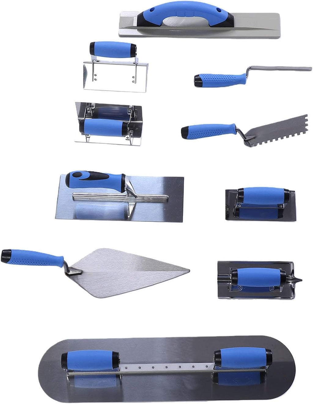 Concrete Trowel Set, Stainless Steel Masonry Hand Tools with Storage Carry Bag, Drywall Taping Knife Set for Grouting, Plastering and Professional Finishing