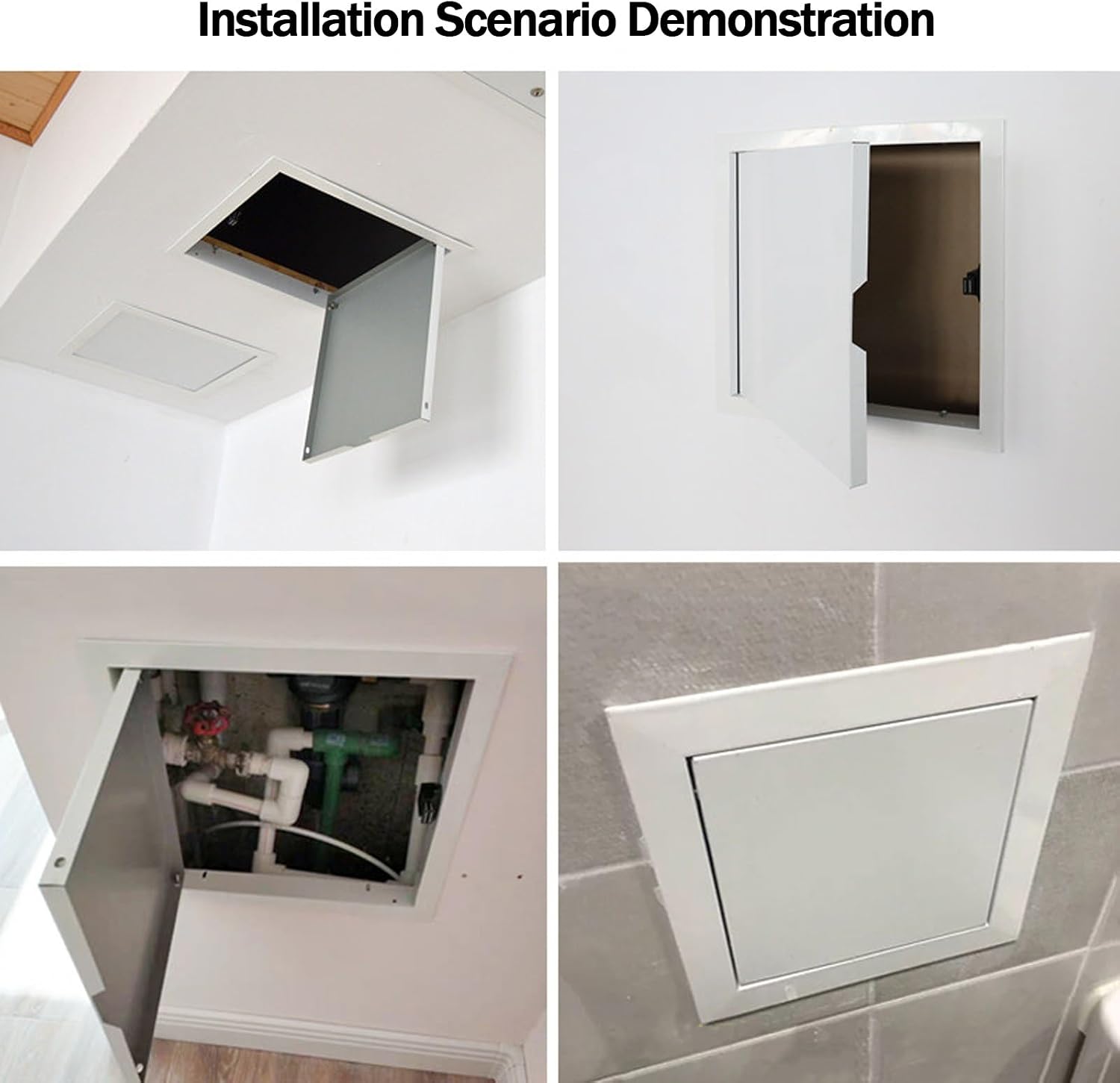 Large Metal Inspection Hatch, Magnetic Inspection Door Cover, Large Drywall Access Panel, for Concealing Pipes and Cables(White,60x60cm)