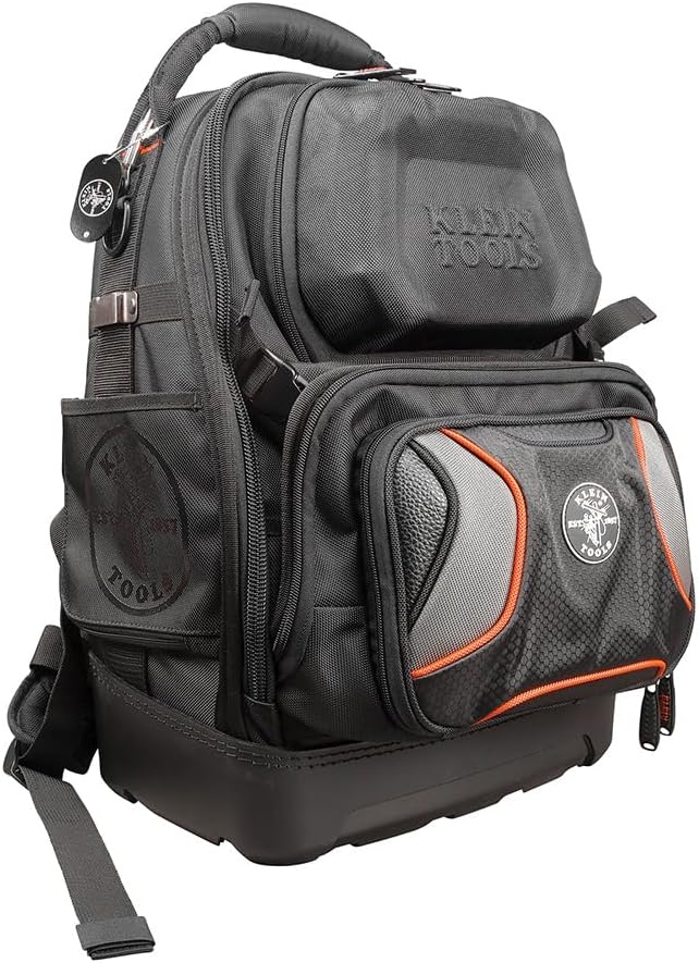 Klein Tools 55485 Tool Bag Backpack, Durable Electrician Backpack with 48 Pockets for Hand Tools & 32500HD Multi-Bit Screwdriver/Nut Driver, Impact Rated 11-in-1 Tool with Phillips
