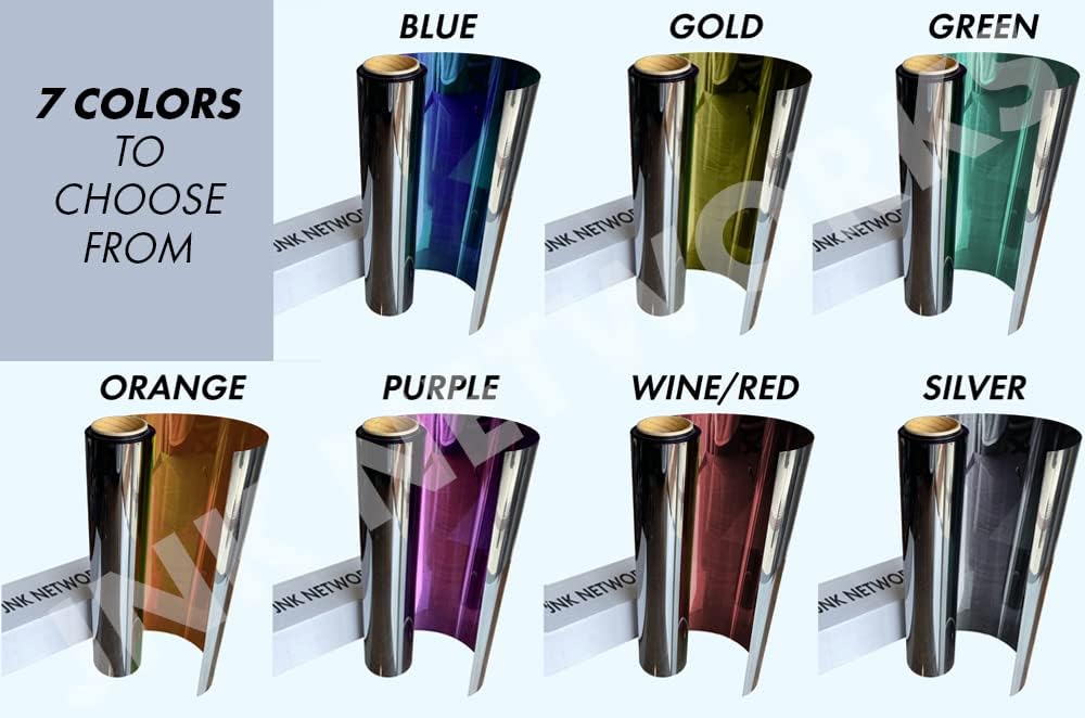 One Way Window Film – Mirror Glass Tint Reflective Daytime Privacy Sun Blocking Anti UV Heat Control Tinting for Home and Office Purple 20 Inches x 100 Feet
