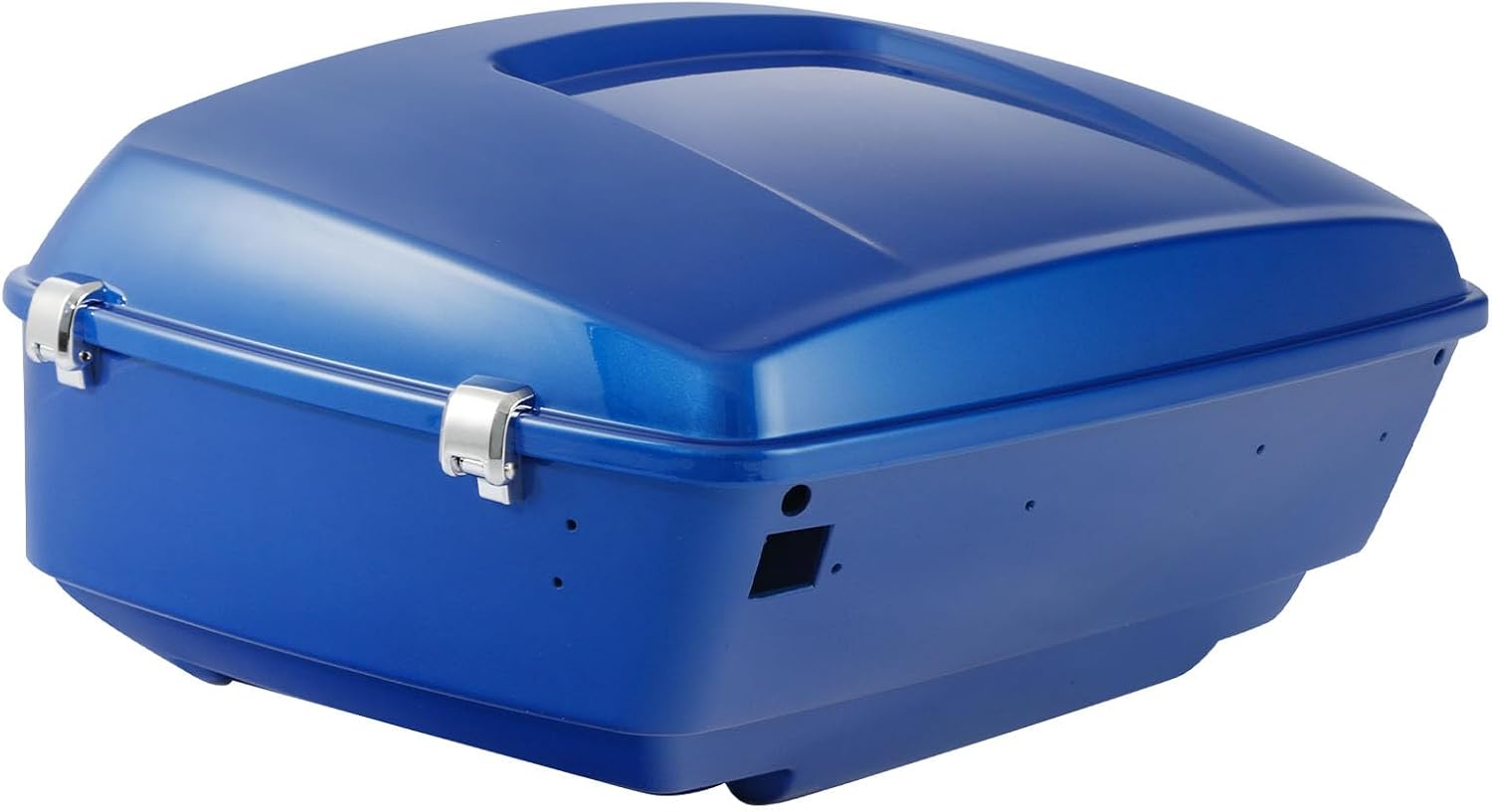 TCMT 13.7' King Motorcycle Trunk Box W/Latch Key Fit For Harley 2014-2025 Touring CVO Road King Road Glide Street Glide Electra Glide Ultra Limited Electric Blue