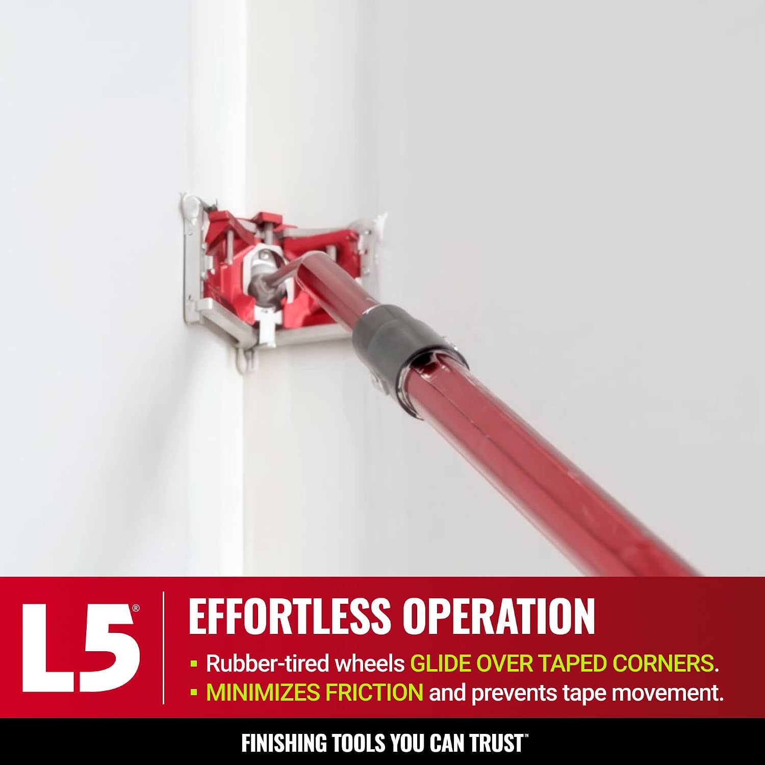 2.5-Inch Corner Finisher + Handle - LEVEL5 | Pro-Grade | Aluminum Finishing Tools | Drywall Sheetrock Mud Wallboard Plasterboard | 4-532