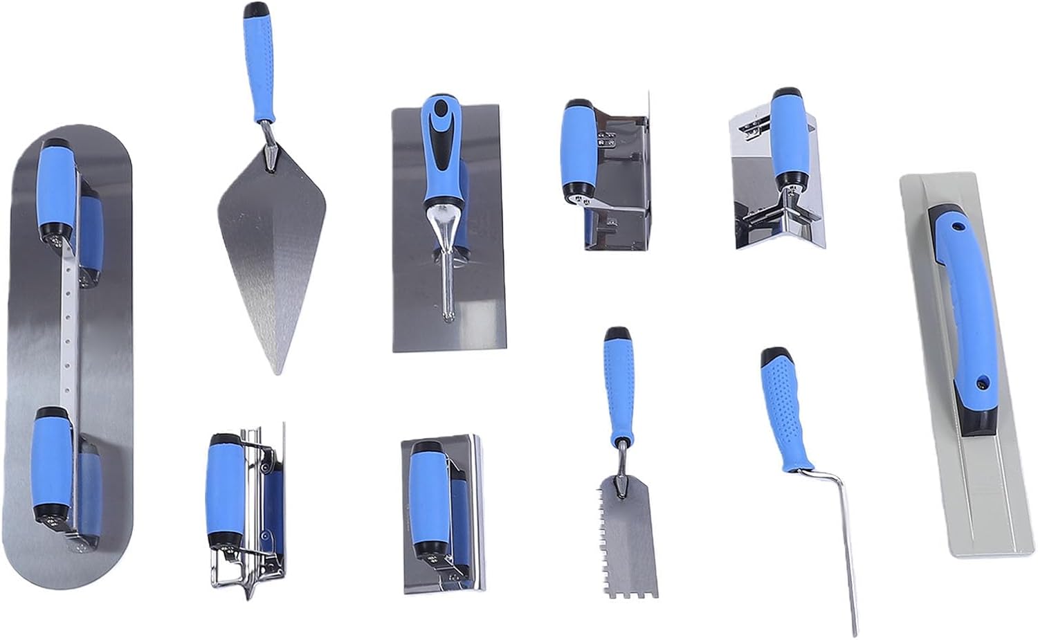 Concrete Trowel Set, Stainless Steel Masonry Hand Tools with Storage Carry Bag, Drywall Taping Knife Set for Grouting, Plastering and Professional Finishing