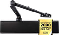 LYNN HARDWARE Heavy Duty Automatic Door Closer (Black) - Commercial Grade, Contractors Choice, Adjustable Speed & Force, Delayed Closing Timer, 3 Mounting Options, 3 Hour Fire Rated (DC8016 Model)