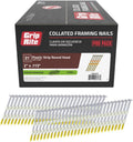Grip-Rite 21 Degree Framing Nails - Exterior Galvanized Nails for Wood-to-Wood Framing Projects - Plastic Strip Collated Fastener - Round Head - Ring Shank - 2' x .113' - 5000 Count - GR04HG