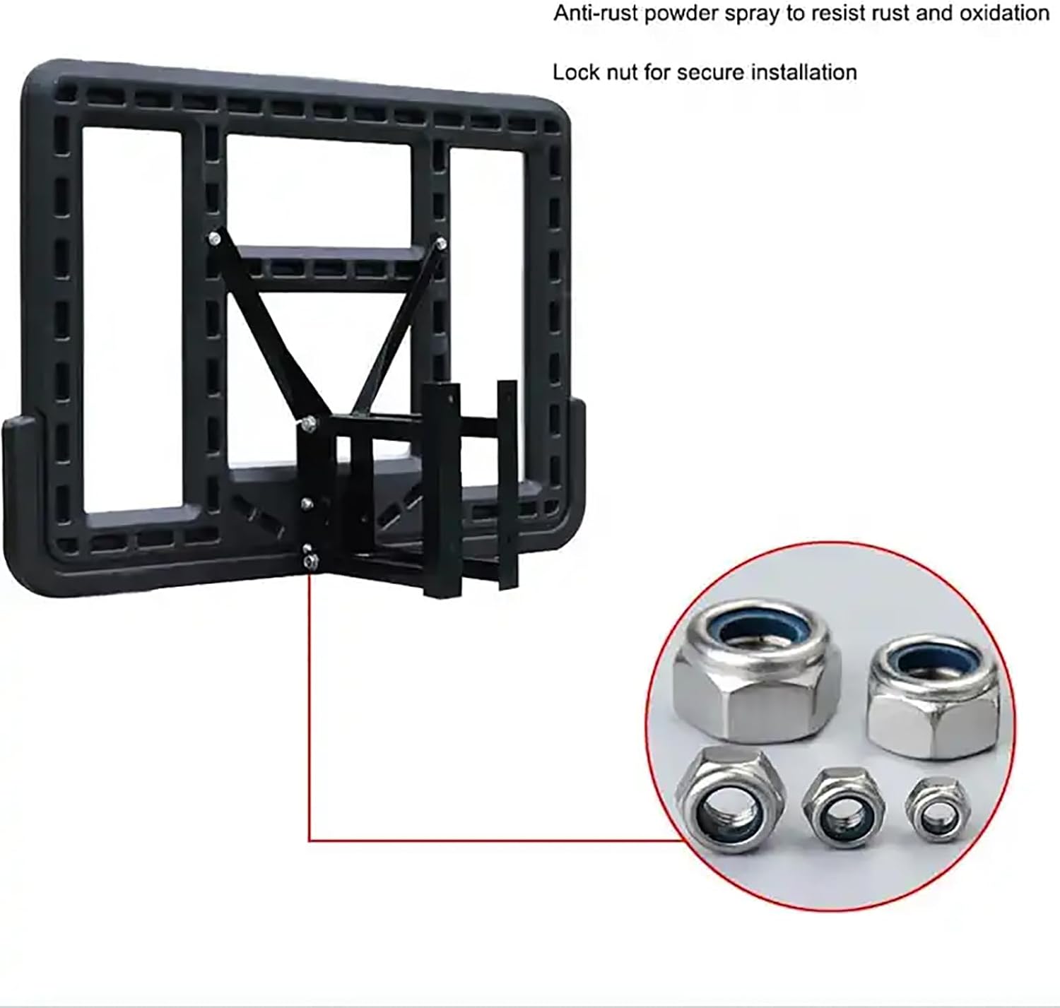 TsoLay Wall Mounted Basketball Hoop, 44 * 30in Large Indoor Mini Basketball Hoop Set, Basketball Backboard & Rim Combo with Net and Spring Damping Design, for Bedroom Basketball Hoop Office
