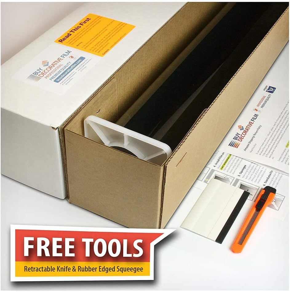 BDF NA20 Window Film Daytime Privacy and Sun Control Natural Black 20 (Dark) - 36in X 100ft