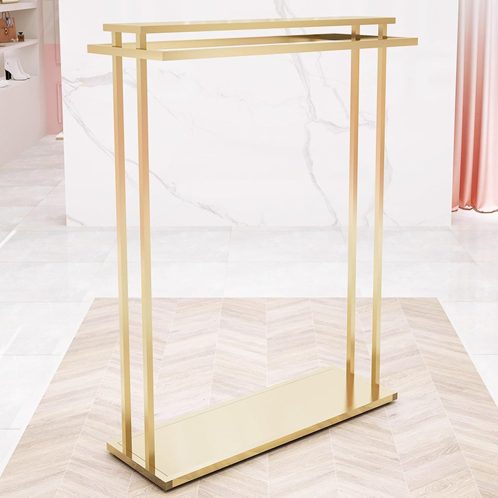 Coat Rack Stand Clothes Rack Stand, Multifunctional Garment Rack, Portable Suits Scarves Handbag Shoe Storage Holder, Hall Entryway Bedroom Store Lar(Gold-120x40x150CM