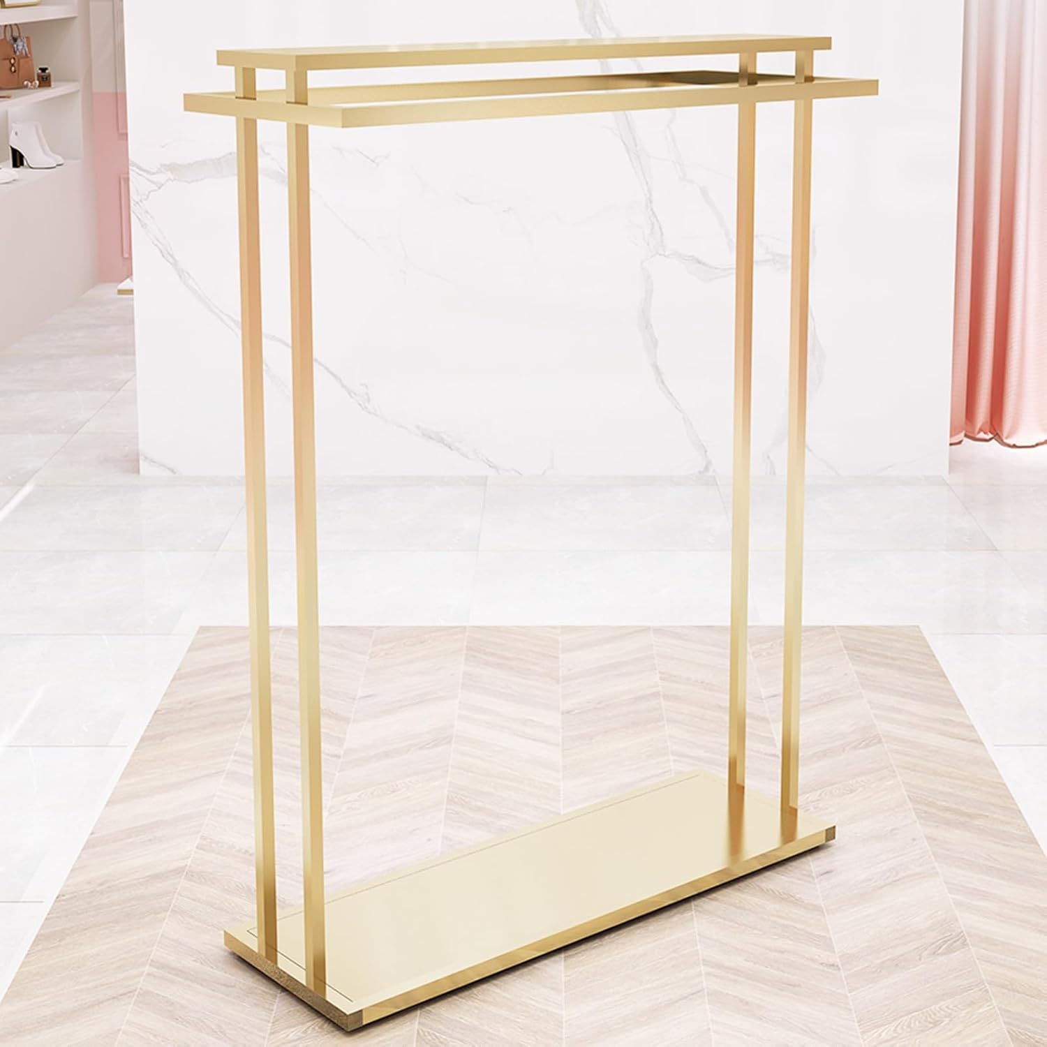 Coat Rack Stand Clothes Rack Stand, Multifunctional Garment Rack, Portable Suits Scarves Handbag Shoe Storage Holder, Hall Entryway Bedroom Store Lar(Gold-120x40x150CM
