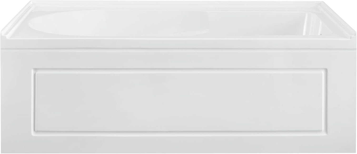 Bastille 60 x 30 Right Drain Soaking Alcove Bathtub in Glossy White with Integrated Armrest
