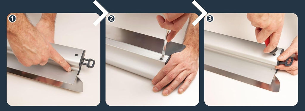 COMENSAL® Drywall Skimming Blade Set - Plastering Spatula 600 mm with a Blade 0,3 mm - Spare Blade 0,5 mm - Taping Knife - Stainless Steel - Made in EU